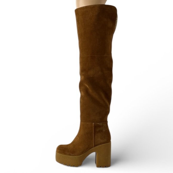 Jeffrey Campbell Brown Suede Shearling Knee-High Boots Sz 6.5 - Picture 9 of 14